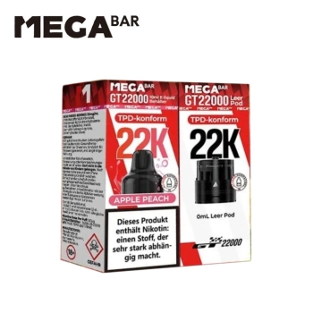 Mega Bar GT 22000  -  Apple Peach - Prefilled Pod-Liquid 20mg